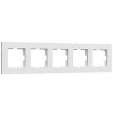 Фото товара Рамка на 5 постов Slab (белый софт) W0052961